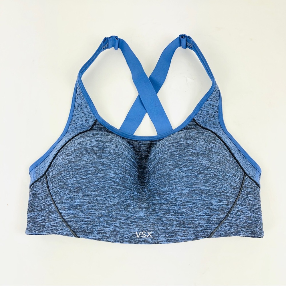 VSX Victorias Secret Sports Bra 32D Blue Padded - Picture 1 of 3